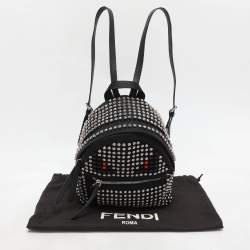 Fendi Black Nylon Monster Studs Mini Black Backpack