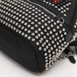 Fendi Black Nylon Monster Studs Mini Black Backpack