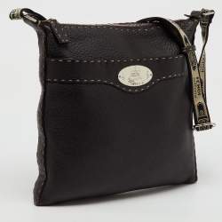 Fendi Dark Brown Selleria Leather Messenger Bag