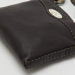 Fendi Dark Brown Selleria Leather Messenger Bag