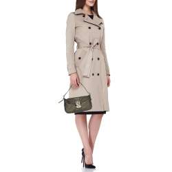 Fendi Gold/Black Printed Fabric and Leather Mama Baguette Bag