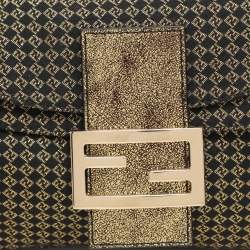 Fendi Gold/Black Printed Fabric and Leather Mama Baguette Bag