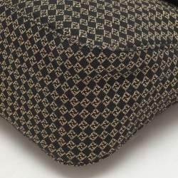 Fendi Gold/Black Printed Fabric and Leather Mama Baguette Bag