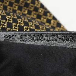 Fendi Gold/Black Printed Fabric and Leather Mama Baguette Bag