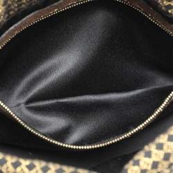 Fendi Gold/Black Printed Fabric and Leather Mama Baguette Bag