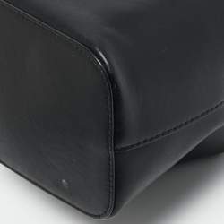 Fendi Black Leather Mini Mon Tresor Drawstring Bucket Bag