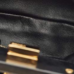 Fendi Black Leather Mini Peekaboo Top Handle Bag