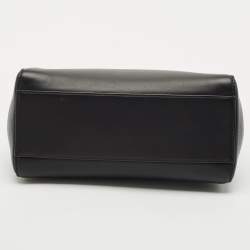 Fendi Black Leather Mini Peekaboo Top Handle Bag