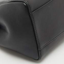 Fendi Black Leather Mini Peekaboo Top Handle Bag