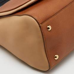 Fendi Brown Colorblock Leather Medium Anna Shoulder Bag