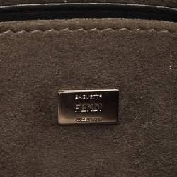 Fendi Black Leather and Fox Fur Micro Buggie Crossbody Bag