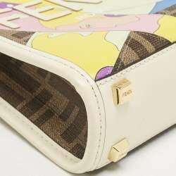 Fendi Multicolor Zucca Coated Canvas and Leather Mini Inlay Sunshine Tote