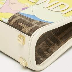 Fendi Multicolor Zucca Coated Canvas and Leather Mini Inlay Sunshine Tote