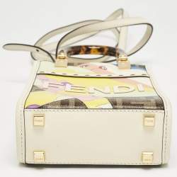 Fendi Multicolor Zucca Coated Canvas and Leather Mini Inlay Sunshine Tote