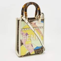 Fendi Multicolor Zucca Coated Canvas and Leather Mini Inlay Sunshine Tote