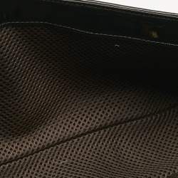 Fendi Black FF Embossed Patent Leather Medium Baguette Bag