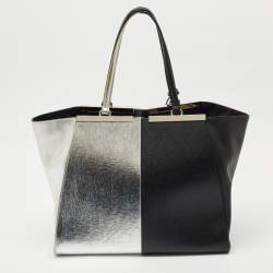 Fendi Black/Silver Leather Large 3Jours Tote