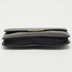 Fendi Black Leather 2Jours Envelope Clutch