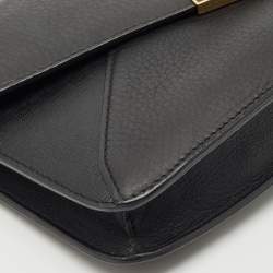 Fendi Black Leather 2Jours Envelope Clutch