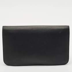 Fendi Black Leather 2Jours Envelope Clutch