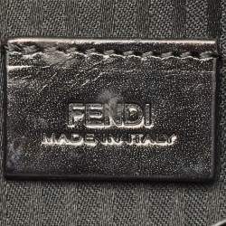Fendi Black Leather 2Jours Envelope Clutch