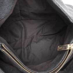 Fendi Grey/Red Wool and Patent Leather Large Mia Tote