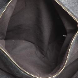 Fendi Grey/Red Wool and Patent Leather Large Mia Tote