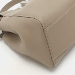 Fendi Beige Leather Mini Peekaboo Top Handle Bag