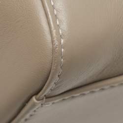 Fendi Beige Leather Mini Peekaboo Top Handle Bag