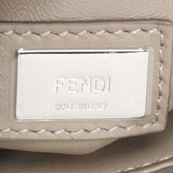 Fendi Beige Leather Mini Peekaboo Top Handle Bag