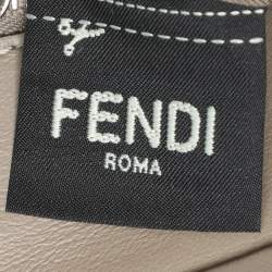 Fendi Beige Leather Mini Peekaboo Top Handle Bag