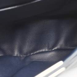 Fendi Navy Blue Leather Mini Peekaboo Top Handle Bag