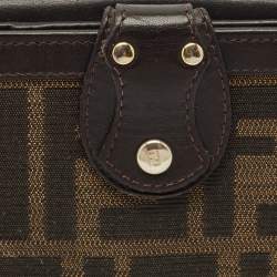 Fendi Tobacco Zucca Canvas and Leather French Flap Wallet