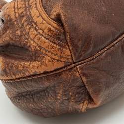 Fendi Brown Pebbled Leather Spy Bag