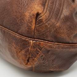 Fendi Brown Pebbled Leather Spy Bag