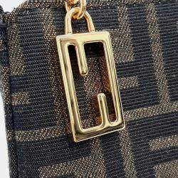 Fendi Brown Fabric Baguette Pouch Shoulder Bag