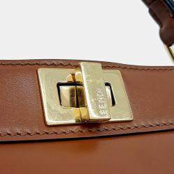 Fendi Brown Leather Peekaboo I SEE U EAST-WEST