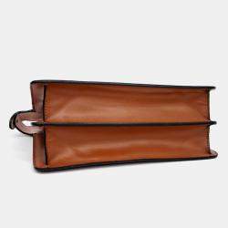 Fendi Brown Leather Peekaboo I SEE U EAST-WEST