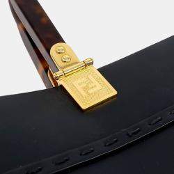 Fendi Black Leather Sunshine Tote Bag