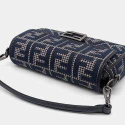 Fendi Black Fabric Baguette Bag