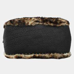 Fendi Brown Selleria Fur Baguette Bag