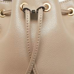 Fendi Beige Leather Mini Mon Tresor Bucket Bag