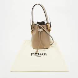 Fendi Beige Leather Mini Mon Tresor Bucket Bag