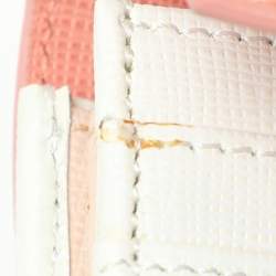Fendi White/Peach Leather 2Jours Continental Wallet