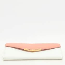 Fendi White/Peach Leather 2Jours Continental Wallet