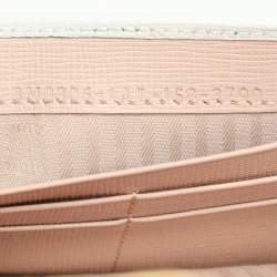 Fendi White/Peach Leather 2Jours Continental Wallet
