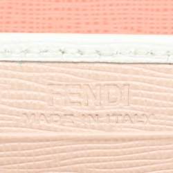 Fendi White/Peach Leather 2Jours Continental Wallet