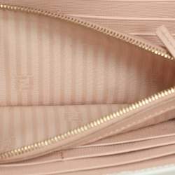 Fendi White/Peach Leather 2Jours Continental Wallet