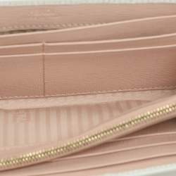 Fendi White/Peach Leather 2Jours Continental Wallet