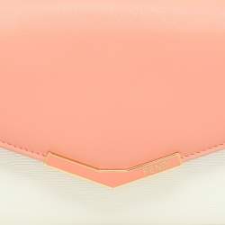 Fendi White/Peach Leather 2Jours Continental Wallet